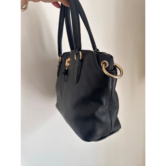 Coach Remi Pebbled Leather Satchel Bag - Black - Picture 2 of 7